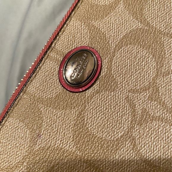 *SOLD* - Pink Stripe Brown Coach Wallet - Picture 2 of 9